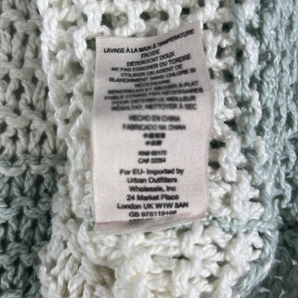 Free People Women's Parkslope Stripe Mint Ivory Combo Loose Knit Sweater Size S - Picture 12 of 12
